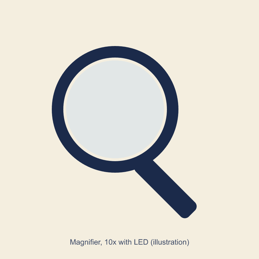 Magnifier, 10x with LED (illustration)