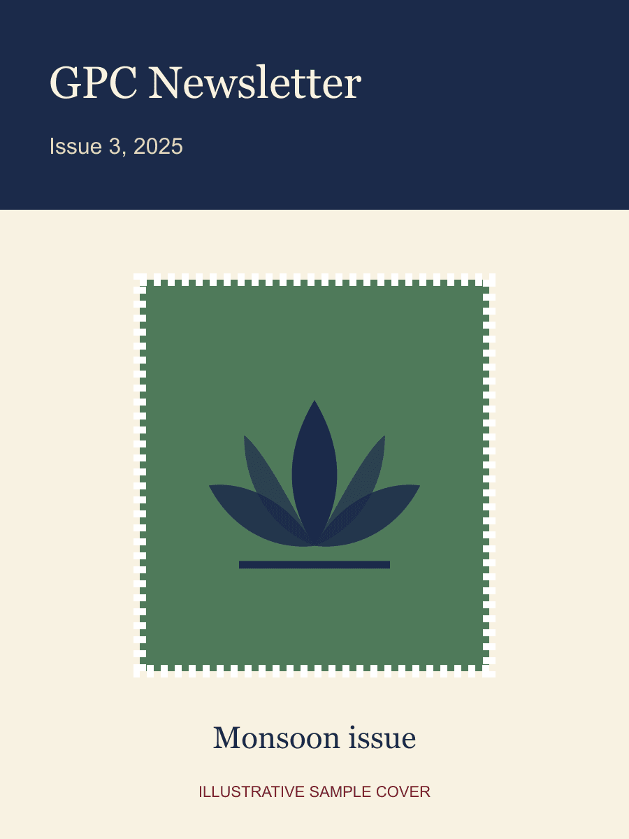Cover of the Issue 3, 2025 newsletter: Monsoon issue