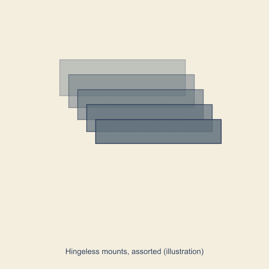 Hingeless mounts, assorted (illustration)