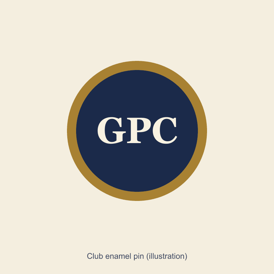 Club enamel pin (illustration)