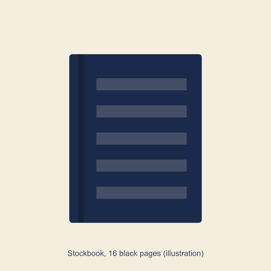 Stockbook, 16 black pages (illustration)