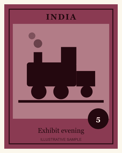 Illustrative stamp with a steam locomotive