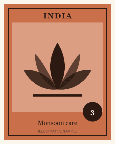 Illustrative stamp with a lotus