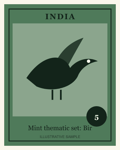 Mint thematic set: Birds (illustrative): illustrative stamp artwork